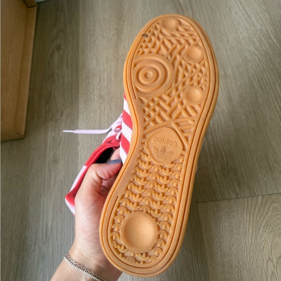 adidas Red Suede Sneakers with Pink Accents - Picture 3 of 4